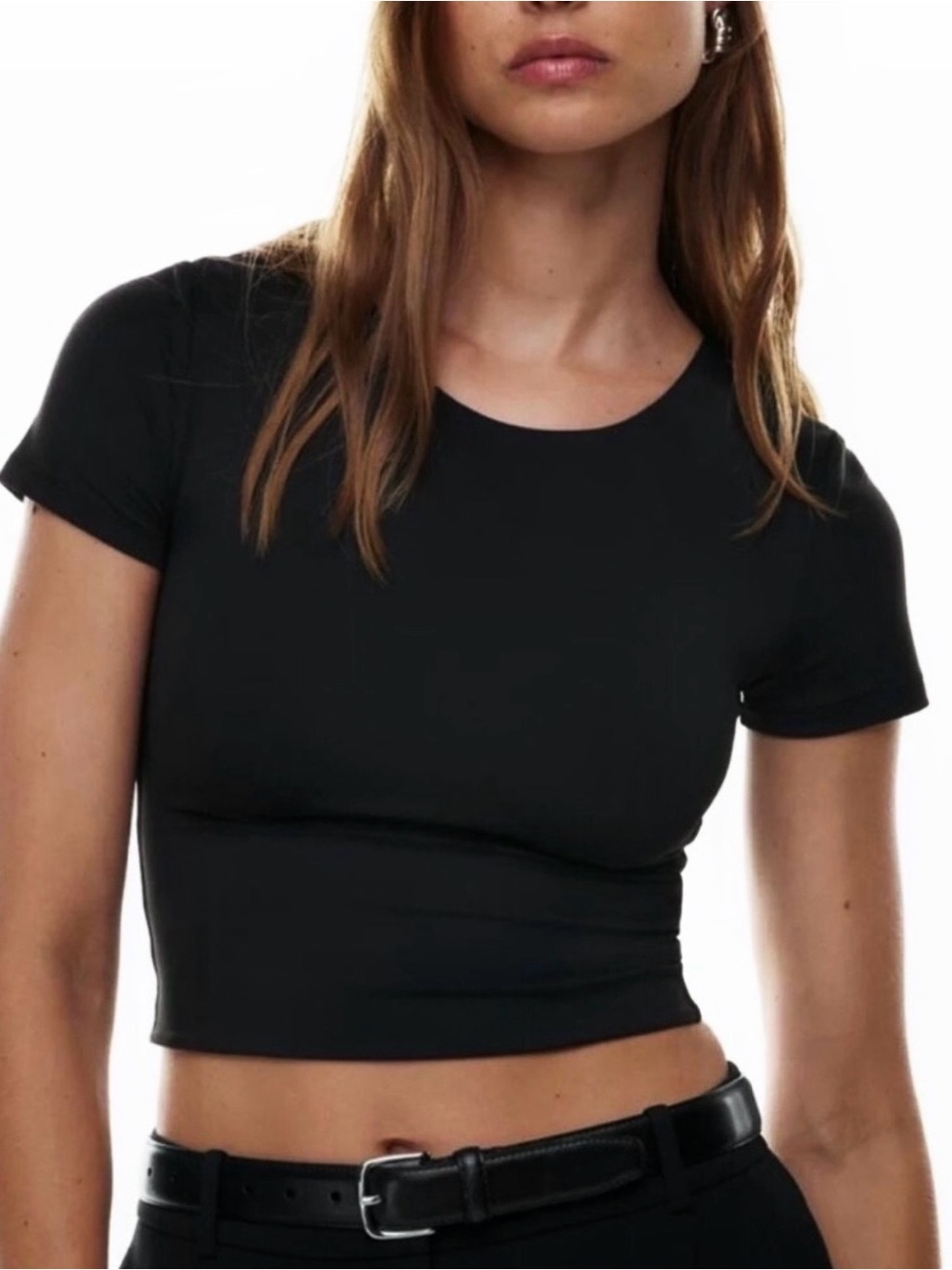 Aritzia Babaton Contour Crew Cropped T-Shirt Size M